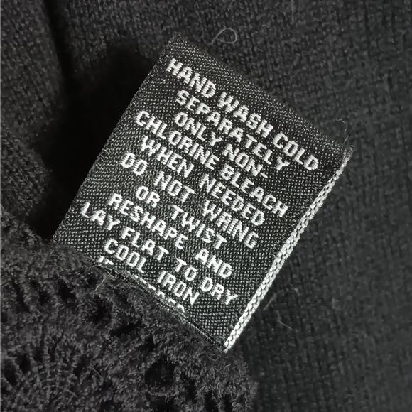 Premise Studio Cardigan Lace Like Back 3/4 Sleeve Size 1X Black - Picture 8 of 10